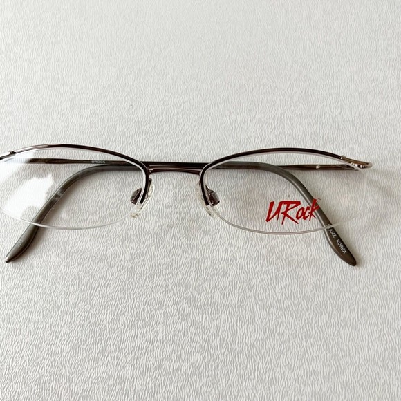 UROCK Eyeglasses Frame U721 Brown 52-18-135 Semi Rimless Display Model - Picture 2 of 11